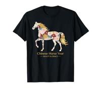 Horizonte Floral Año Caballo Chino Belleza y Gracia Camiseta