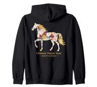 Horizonte Floral Año Caballo Chino Belleza y Gracia Sudadera con Capucha
