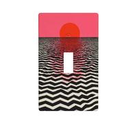 Horizonte marino con luz de cielo rosa y naranja atardecer cubierta decorativa de un solo interruptor de 1 banda para cocina, granja, dormitorio, baño, decoración artística