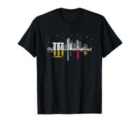 Horizonte Nocturno de Singapur con música y Reflejos de Ondas de Sonido Camiseta