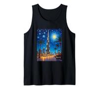 Horizonte Pop Estrellado del Burj Khalifa de Dubái Camiseta sin Mangas