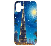 Horizonte Pop Estrellado del Burj Khalifa de Dubái Carcasa para iPhone 16 Plus