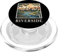 Horizonte Retro Vintage de Riverside, California, Park River City PopSockets PopGrip para MagSafe