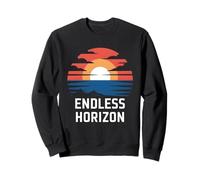 Horizonte sin Fin Divertido diseño de Aventura al Atardecer Sudadera