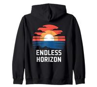 Horizonte sin Fin Divertido diseño de Aventura al Atardecer Sudadera con Capucha