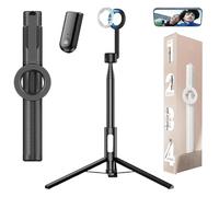 Horizum Magnetic Phone Tripod, 360° Rotation Phone Stand, 57''/67'' Extendable Portable Selfie Stick with Wireless Remote for iPhone, for Video Recording (Black,57 IN)