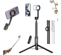 Horizum Magnetic Phone Tripod, 51/63" Extendable Selfie Stick with Wireless Remote, 360° Rotation Phone Stand, Portable Travel Tripod for Video Recording, Selfie, Live Streaming (51''/130cm Black)