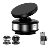 Horizum Suction Phone Tripod, 360° Electric Magnetic Suction Phone Mount, Adjustable Foldable Phone Holder for Car, Mirror, Gym, Mirror (Silver)