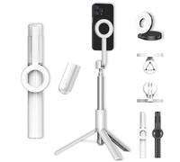 Horizum - Trípode magnético para teléfono, palo selfie extensible de 57/63 pulgadas, trípode magnético con control remoto, rotación de 360° para grabación de video y vlogging (1,6 m de ancho con luz)