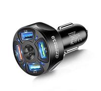 HORJOR Adaptador de Cargador de Coche USB, 4 Puertos USB 3.0 Encendedor de Cigarrillos de Coche Cargador de teléfono 35W 7A Carga rápida Compatible con iPhone Samsung Galaxy iPad Huawei Xiaomi