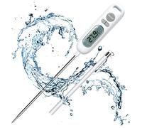 HORJOR Instantánea de 3s Termometro Digital Cocina para Carne, BBQ, Comida, Horno, Liquidos, Aceite, Agua, Acero Inoxidable, Blanco