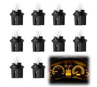 Horktrust 10 Bombillas T5 B8.5D 12V para Salpicadero de Coche, Luz Amarilla Cálida, Bombillas de Filamento para Cuadro de Instrumentos, Panel de Control e Indicadores Interiores, Pack de 10