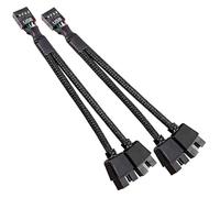 Horktrust - Adaptador distribuidor USB 2.0 de 9 pines para placa base, cable USB 2.0 de 9 pines, USB Splitter 1 a 2, adaptador USB para placa base