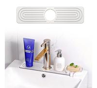 Horktrust Alfombrilla de Grifo en Tierra de Diatomeas - Protector de Fregadero Absorbente y Secado Rápido - Organizador de Encimera Diseño Minimalista para Cocina y Baño, Blanco, 40x10 cm