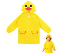 Horktrust Chubasquero para Niños y Niñas, Impermeable Infantil con Capucha de Pato Amarillo, Capa de Lluvia Ligera 80-130 cm, para Colegio, Guardería y Actividades al Aire Libre