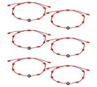Horktrust Pulsera Amuleto de la Suerte Roja Ajustable - 6 Unidades Amistad y Buena Fortuna ，Pulsera Amuleto de la Suerte Tejida Ajustable - Ideal para Regalar amuletos contra el mal de ojo