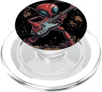Hormiga divertida en llamas con una guitarra eléctrica para fanáticos de la música rock PopSockets PopGrip para MagSafe