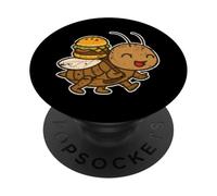 Hormiga ocupada llevando Hamburguesa de Dibujos Animados PopSockets PopGrip Adhesivo