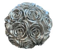 Hormigón Bola de Rosas Con Plateado Pátina - Un Todos Especial Decoración Jardín