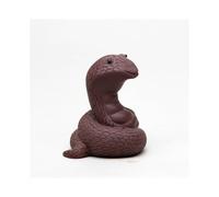 Hormsdar - Serpiente de t? hecha a mano, divertida y linda estatua de arcilla morada, bandeja de t? de kung-fu, decoraci?n, regalo para amantes, adorn