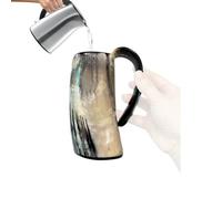 Horn Mug | Vintage Cup - Taza con mango - Cup, Handcrafted Charm Drinking Tazas, Horn Water Cups, Rustic Glassware & Drinkware Whiskey Cups For Beer, Ale, Whiskey