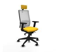 Horna sincro malla blanca similpiel amarillo brazos 2d base piramidal