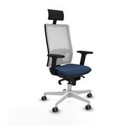 Horna sincro malla blanca similpiel azul marino brazos 2d base blanca