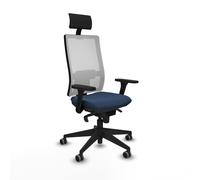 Horna sincro malla blanca similpiel azul marino brazos 3d base piramid