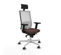 Horna sincro malla blanca similpiel marrón oscuro brazos 2d base blan