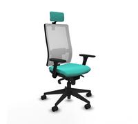 Horna sincro malla blanca similpiel turquesa brazos 3d base piramidal