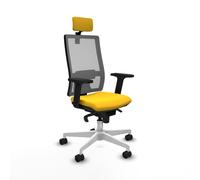 Horna sincro malla gris similpiel amarillo brazos 2d base blanca cabec