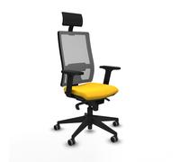Horna sincro malla gris similpiel amarillo brazos 2d base piramidal ca