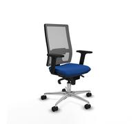 Horna sincro malla gris similpiel azul brazos 2d base aluminio ruedas