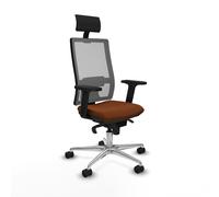 Horna sincro malla gris similpiel marrón brazos 2d base aluminio cabe