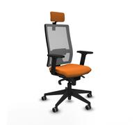 Horna sincro malla gris similpiel naranja brazos 2d base piramidal cab