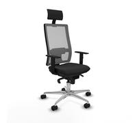 Horna sincro malla gris similpiel negro brazos 1d base aluminio cabece