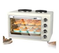 "Horne de encimera de 2000W, horno eléctrico Mini 56L con temperatura y temporizador ajustable, Counta de encimera de funciones múltiples para asar una parrilla para hornear