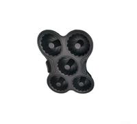 Hornear donas de silicona con mango ergonómico para freidora de aire, 5 cavidades, resistente al calor y apto para lavavajillas, para hornear donas, magdalenas y más (es negro)