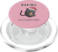 Hornear Porque el Asesinato está Equivocado Gato Misterioso Acogedor culinario PopSockets PopGrip para MagSafe