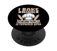 Horneo Porque Golpear a la Gente está Mal Visto sobre Hornear Divertido PopSockets PopGrip Adhesivo