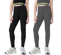 Hornice Pack de 2 Leggings Niña Pantalones de Yoga Pilates de Pierna Recta y Longitud Media para Adolescentes Pantalón de Chándal Básico Negro Mallas de Gimnasia y Baile para Niños