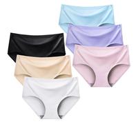 Hornice Paquete de 6 Ropa Interior sin Costuras para Niña De Media Altura Color Sólido Ropa Interior Invisible Calzoncillos Invisibles,8-18 años