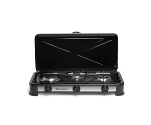 Hornillo a gas Melchioni Family Minerva New 3 portátil 3 quemadores exterior negro