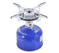 Hornillo Camping Gas, Estufa de camping, Estufa exterior del quemador portátil plegable Mini acampar del horno Cabeza Juego de utensilios para la comida campestre de Plata que acampa