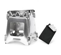 Hornillo Camping Leña Plegable, Básico, 12,5 cm | Paneles acero articulados, Estufa manual para acampada, r comidas , Para cocineros al libre
