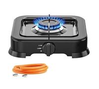 Hornillo Cocina de Gas 1 Fogon portatil + Manguera de presion estufa para camping, casa, terraza, jardin.
