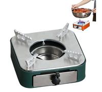 Hornillo de Alcohol de acero inoxidable y plata, Hornillo de camping portátil diseño de una pieza, Para Cocinar En Restaurantes Hogares Y Campamentos (verde)
