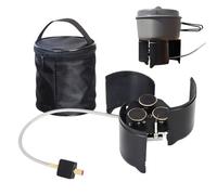 Hornillo De Camping, Cocinilla De Campamento 5000 Vatios, Plegable Cerámico Resistente Al Calor Resistente Al Ligero Para Chef Autocaravana Senderismo Supervivencia Parrilla