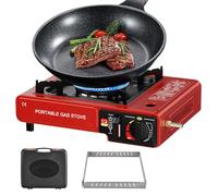 Hornillo de camping compacto 2 en 1, estufa compacta para senderismo, pícnic, al aire libre, con accesorios