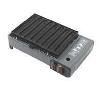 Hornillo de camping de 1 foco, 42 x 26 x 11 cm, quemador de cartucho de gas para exteriores de 2,2 kW con 1 plancha para salchichas para camping, para exteriores, para fiestas, color azul